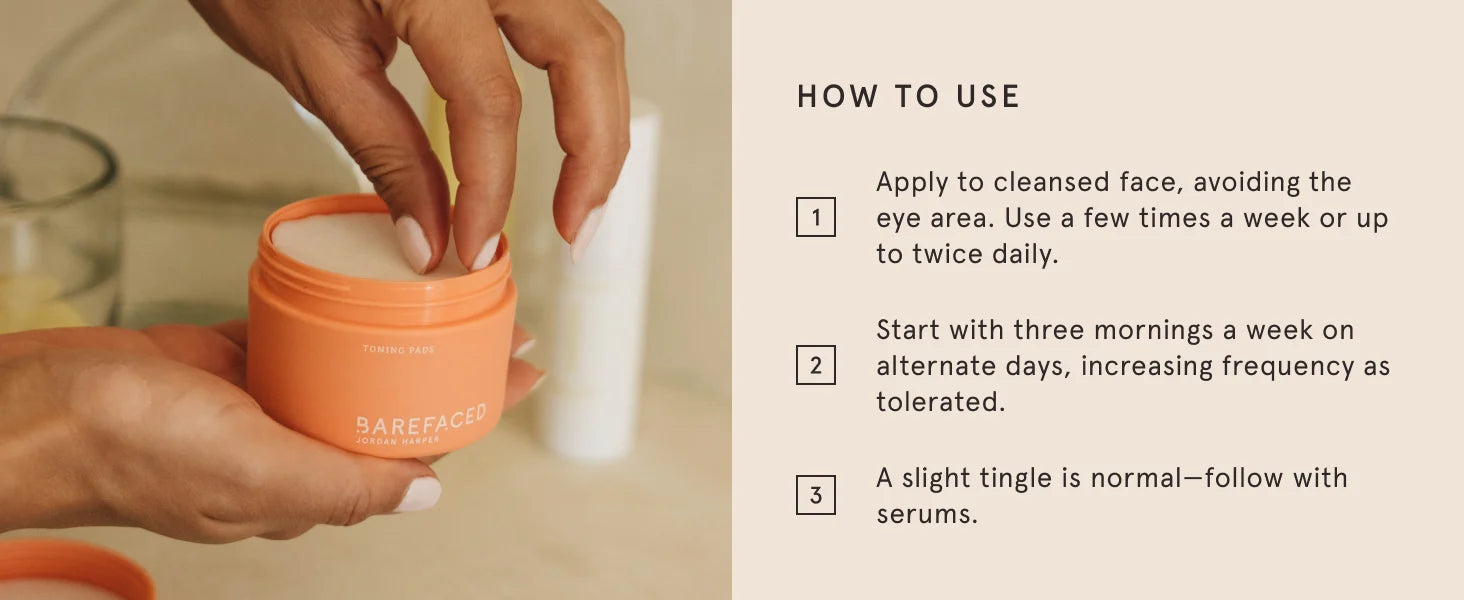 How to use Barefaced Toning Pads